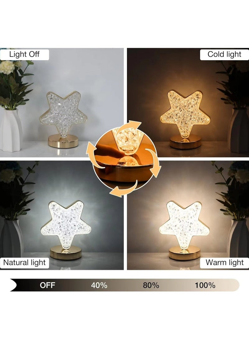 مووبزا مصباح نجمة كريستالي بتحكم باللمس مع سطوع قابل للتعديل، ٣ أوضاع ألوان وبطارية تدوم حتى ١٢ ساعة، مناسب لزينة رمضان والعيد للمنزل والمطاعم - Image 2